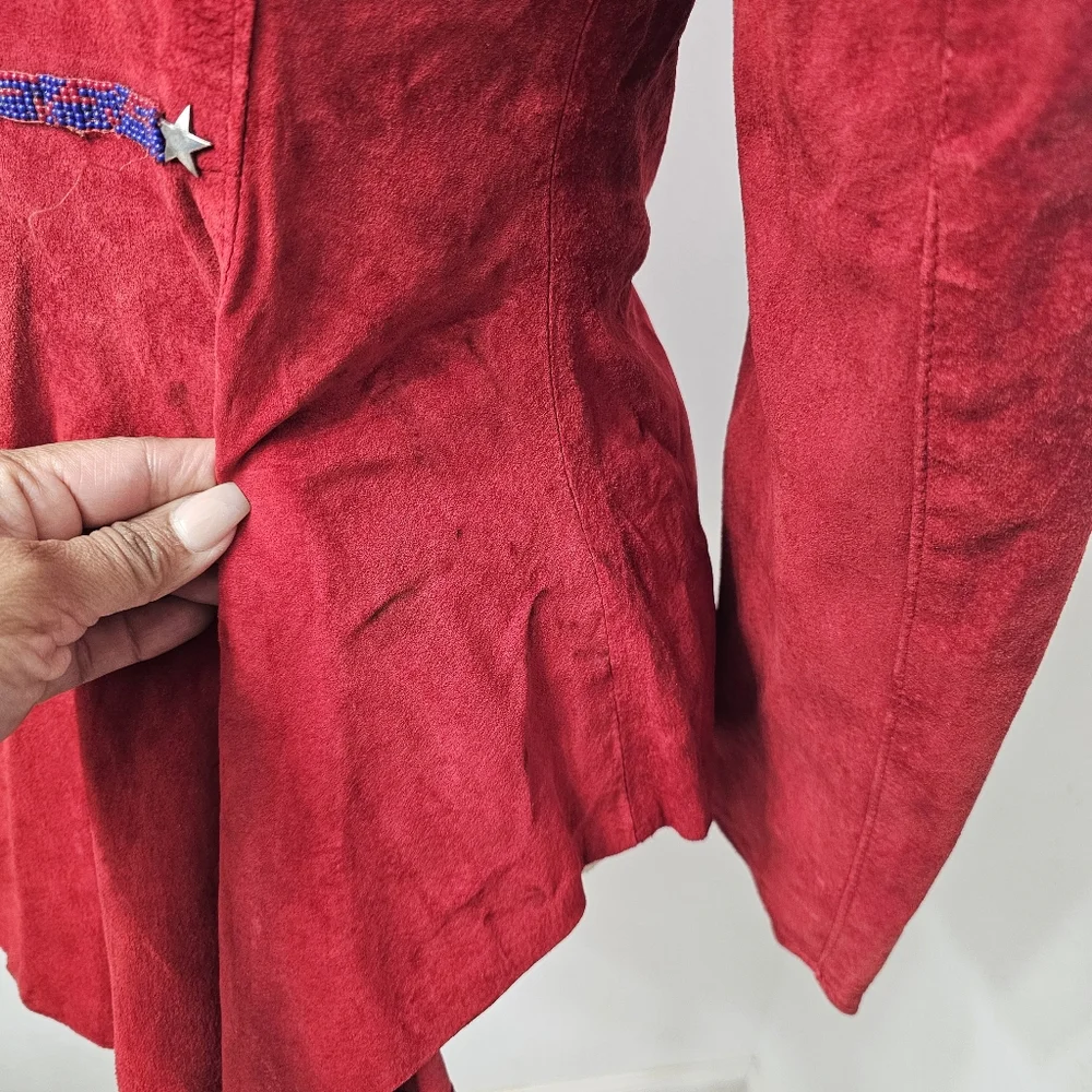 Ren Ellis Santa Fe Leather Buckskin Vintage Red Western Pioneer Renegade Jacket